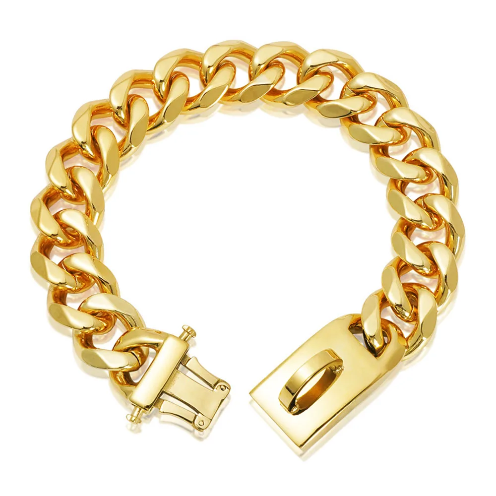 Large Dog Gold Chain Collar 1