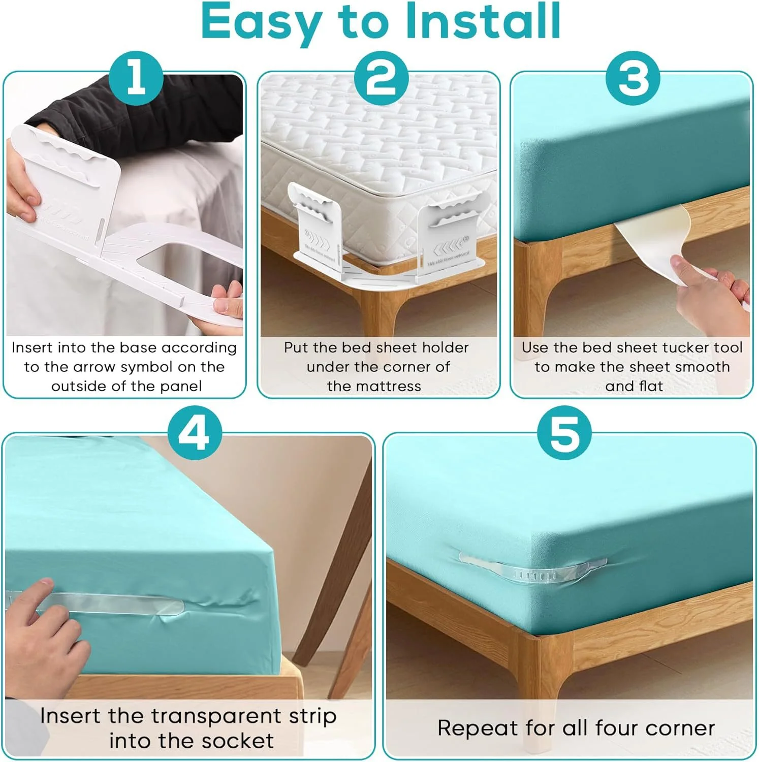 Heavy Duty Bedsheet Corner Tightener Clips 4pcs Bed Sheet Grippers For Protector bed sheet holder bed sheet clips sheet clips