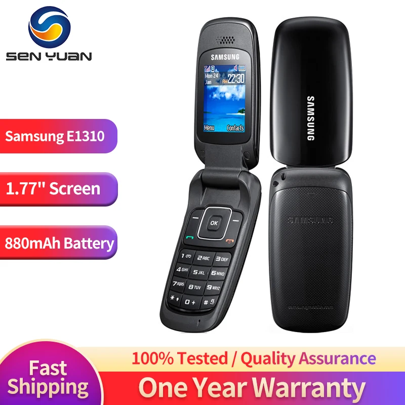 

Original Unlocked Samsung E1310C Guru 1310 2G Mobile Phone 1.77" FM Radio Loudspeaker English Menu GSM CellPhone