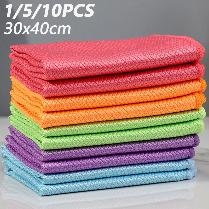 1/2/5/10Pcs Microfiber Cleaning Cloths Multi-Purpose Cleaning