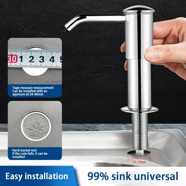 ปั๊มเครื่องจ่ายสบู่เหลวอ่างล้างจานเครื่องจ่ายสบู่เหลวในห้องครัวขวดเครื่องจ่ายสบู่เหลวแรงดันเครื่องมือทำความสะอาดห้องครัว 2