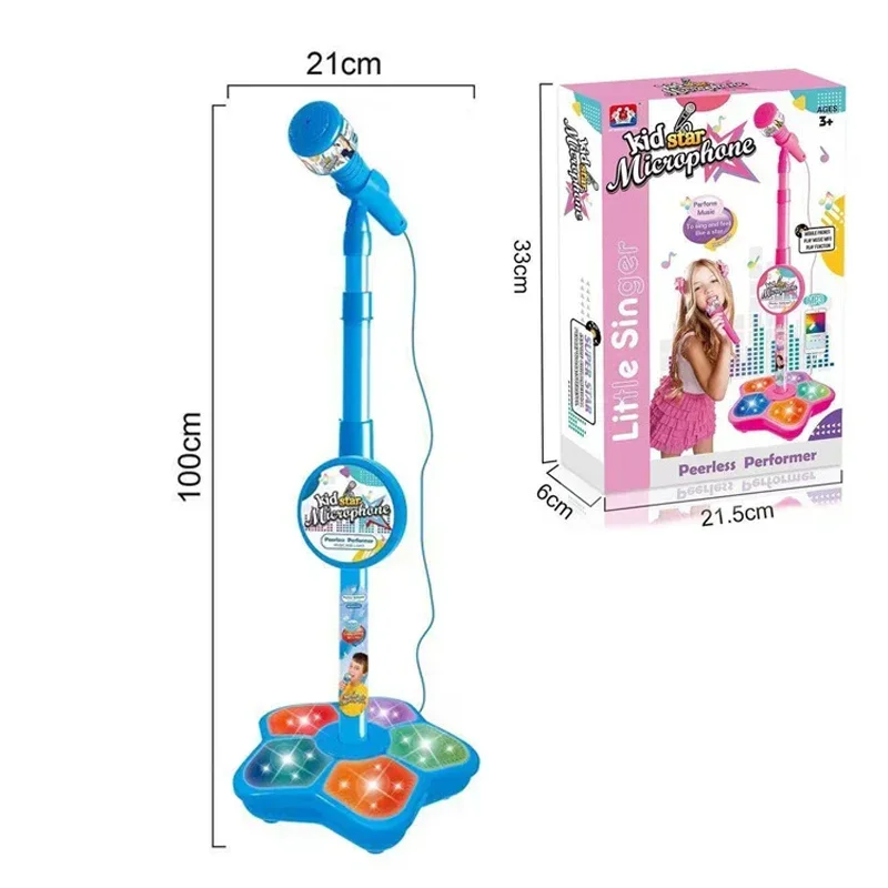 Kids Microphone and Stand,Kids Karaoke Machine for Girls Boys,Party Sing Musical Toy with Flashing Lights,Children's Microphone 6