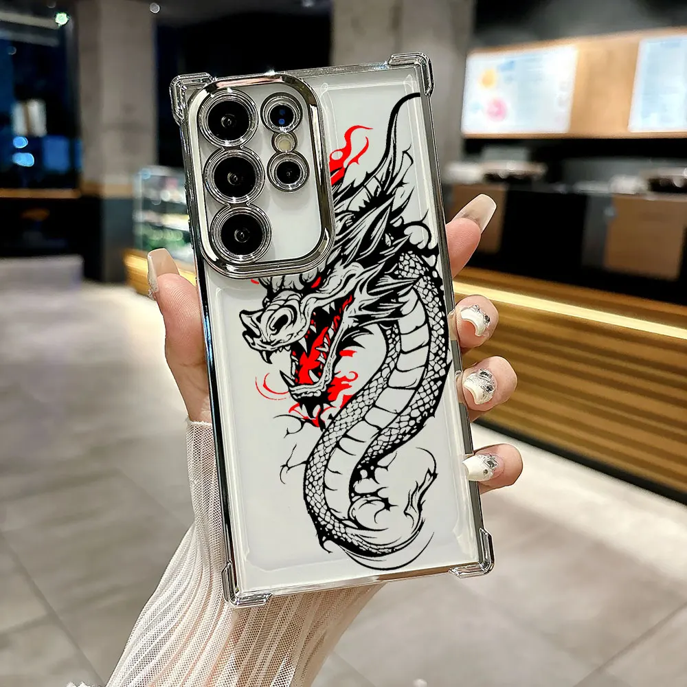 Stylish Dragon Tattoo Art Clear Phone Case