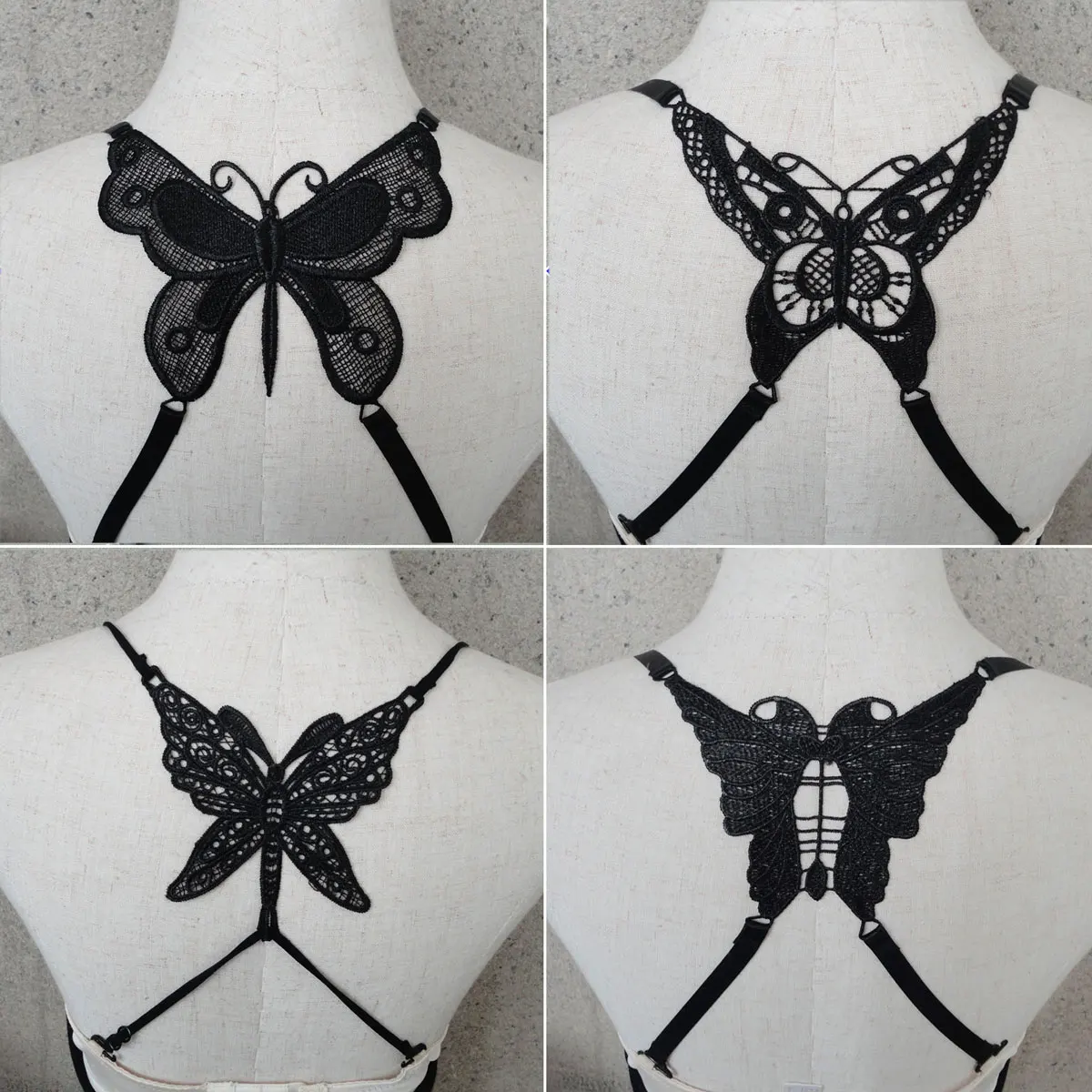 Женский сексуальный невидимый бюстгальтер с открытой спиной и перекрестными лямками Кружевные бретельки для бюстгальтера с крестом на спине и бабочкой