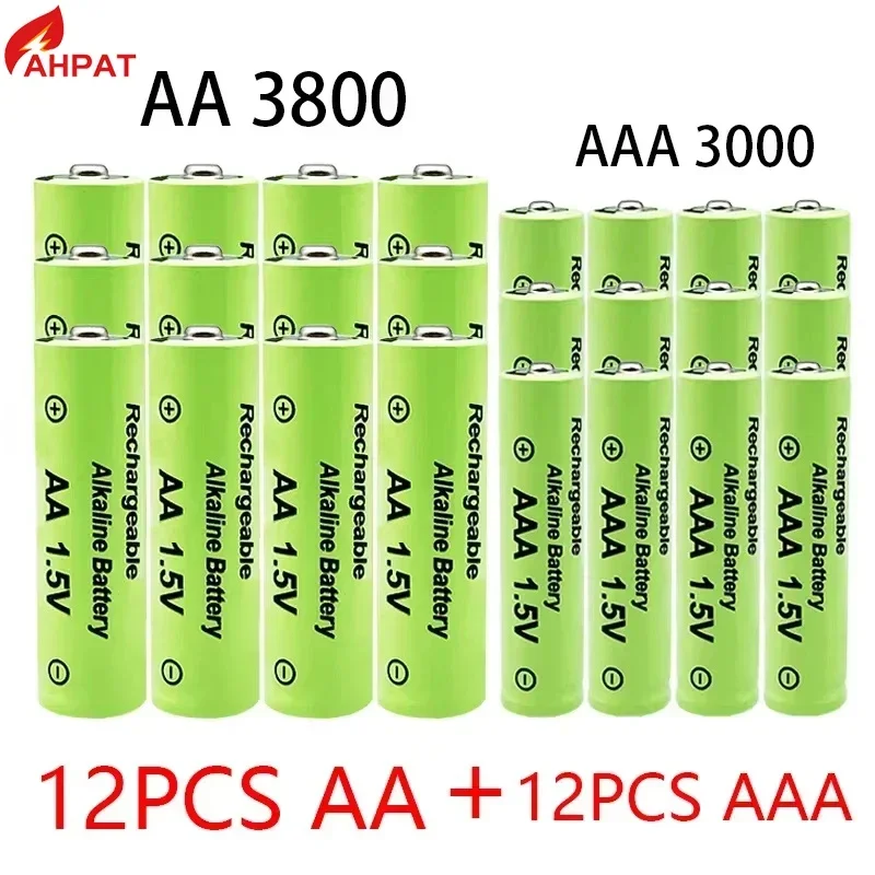 1.5V AA + AAA NI MH  AA Battery AAA Alkaline 3800-3000mah For Torch Toys Clock MP3 Player Replace Ni-Mh Battery 4