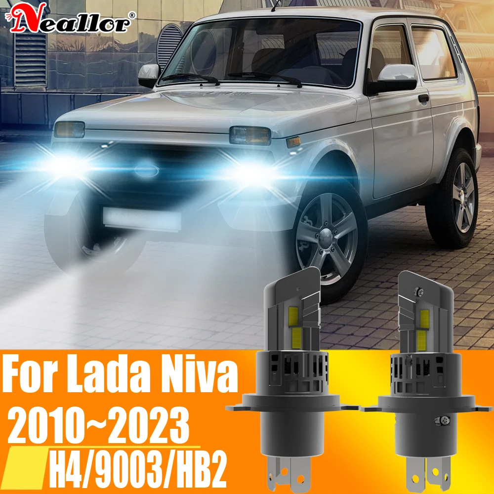 

2 шт., Автомобильные светодиодные лампы H4 HB2 9003 12 В 55 Вт для Lada Niva 2010 ~ 2023