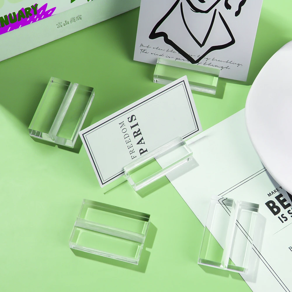 Card Holder 1Pc Acrylic Stand Place Card Holder Photo Clip Table Number Stand for Home Restaurant Wedding Party