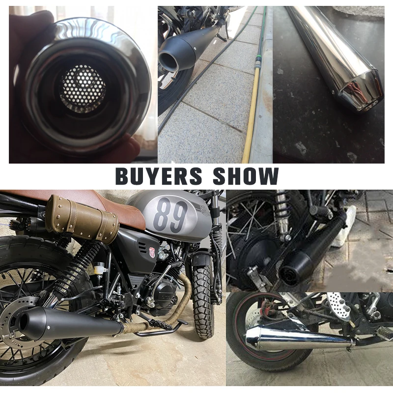 Motorrad Auspuff Schalldämpfer Retro Vintage Klassische Galvanik Escap Moto für Cafe Racer Bobber Chopper Custom – Detail 23