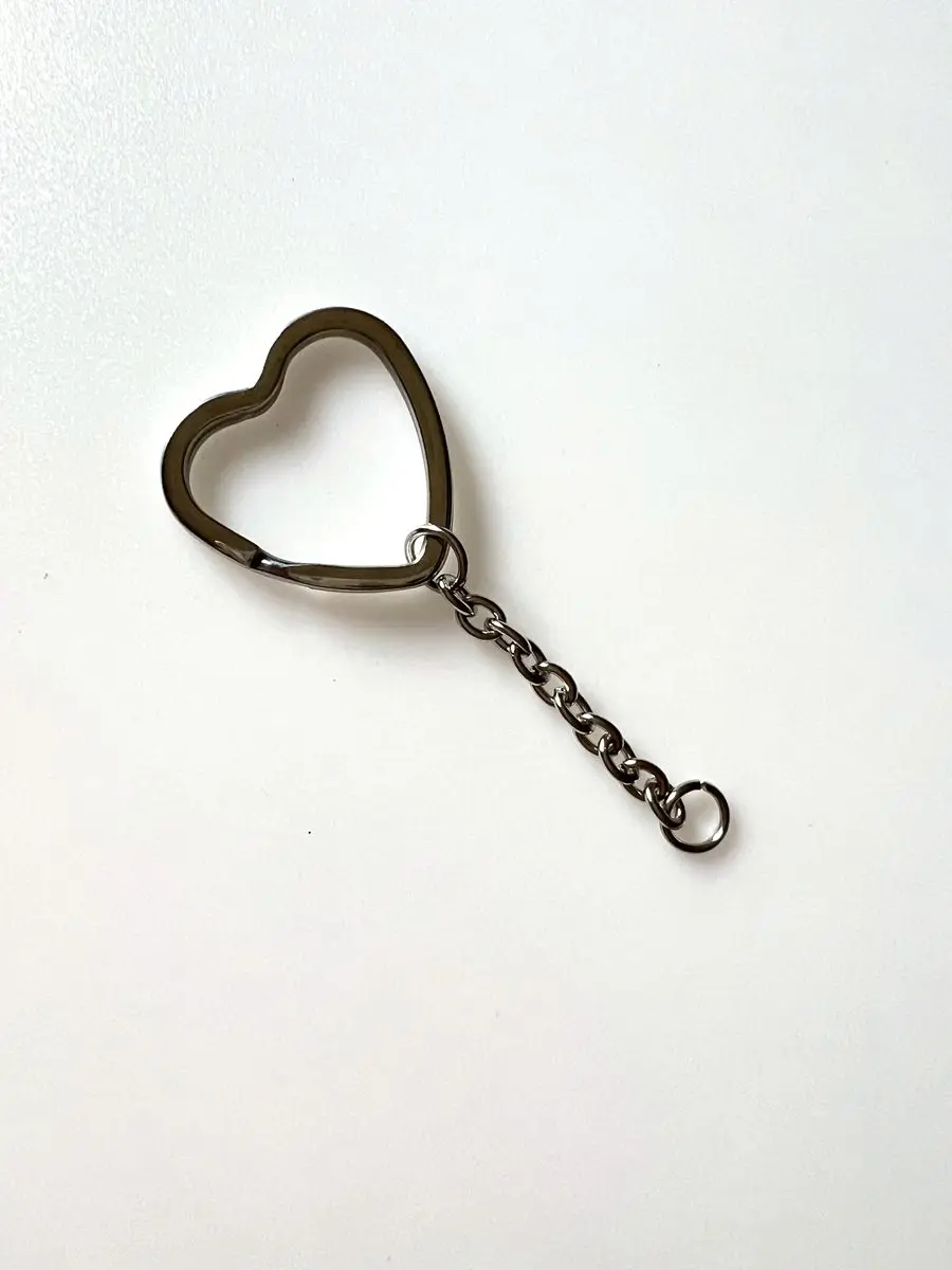 거울 광택 스테인레스 스틸 귀여운 하트 키 링, DIY 만들기 키 체인 용품 쥬얼리 파인딘, 4cm 익스텐더 포함, 30mm 20 개