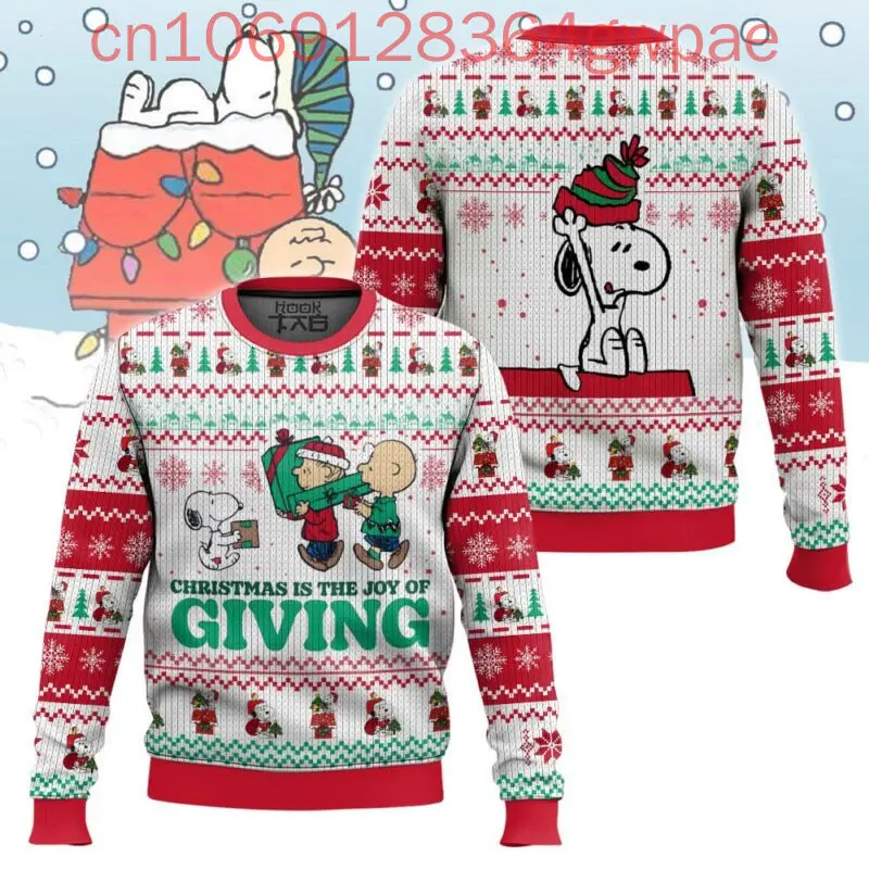 thumbnail image 1 of Suéteres feos navideños con dibujos de Snoopy y Charlie Brown, suéteres feos navideños con estampado 3D, suéteres casuales de moda para hombres y mujeres, 1 of 4
