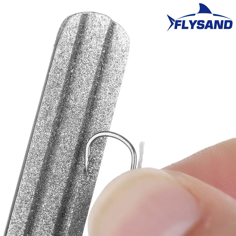 FLYSAND Portable Outdoor Double Groove Fishing Hook Sharpening Hone New Fishing Grinding Hook Sharpener Tool Accessories