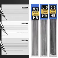 0.3/0.5/0.9mm Anti Slip Grip Handle Metal Mechanical Pencil For Art Drawing Painting Student Office School Supplies Pencil Lead 6