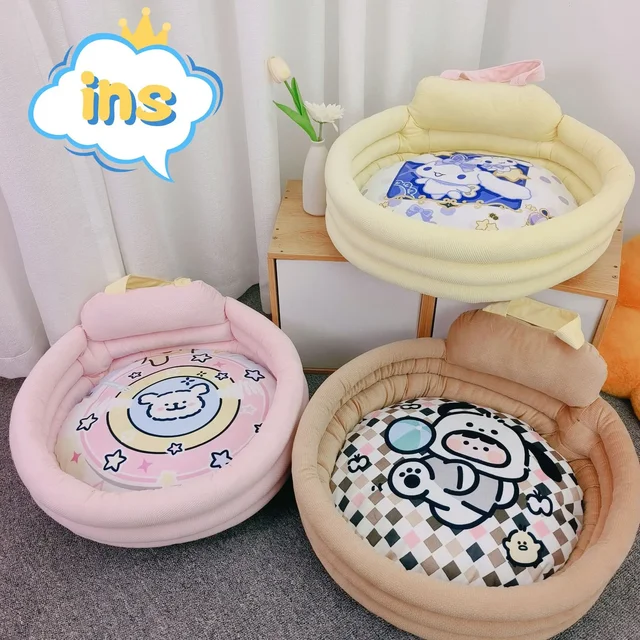 Thickened Cotton Pet Bed Cartoon Style Warm Autumn Winter Dog And Cat Nest Sofa Shape Pet Couch Universal for Cats And Dogs