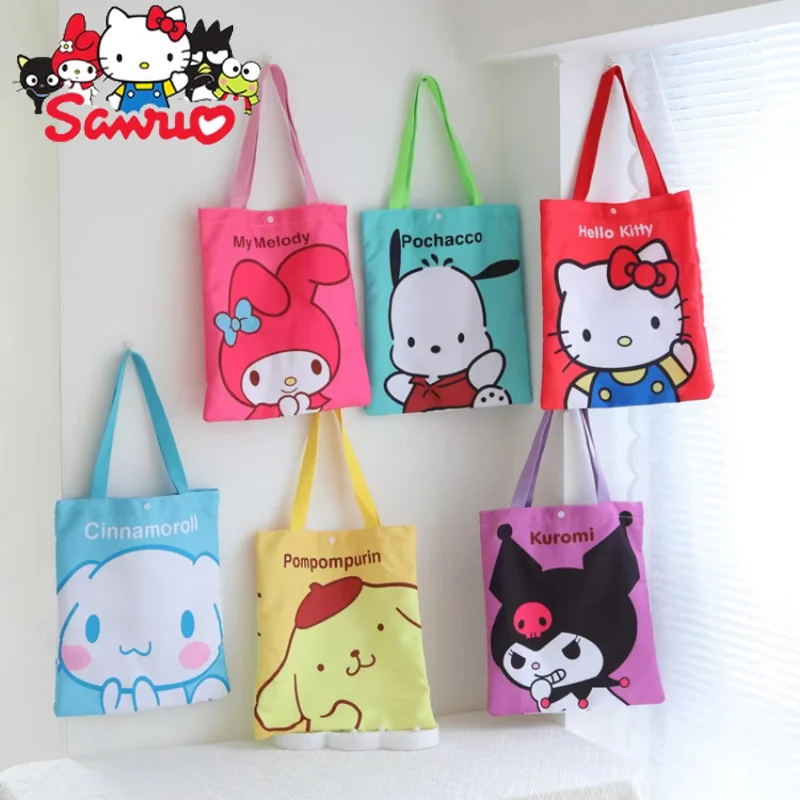 

Sanrio Melody Kuromi Hello Kitty Cinnamoroll Pochacco A4 Student Tuition Bag Shoulder Bag Hand-held Eco-friendly Bag Cloth Bag