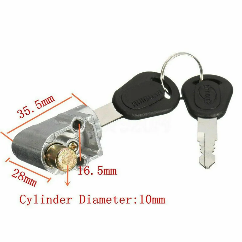 Battery Safety Pack Box Lock 1pc W/2 Key Ignition Lock Metal For Motorcycle Electric EBike Scooter 70g