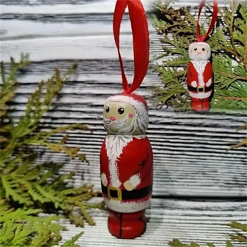 2025 Hot Funny Santa Claus Pendant, Christmas Ornaments, Funny Wooden Standing Santa Claus, Unique Christmas Craft Decorations