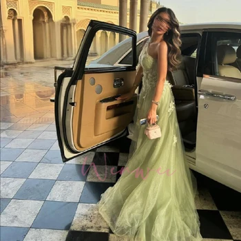 Customized Prom Dress A-line Lace One Shoulder Green Sweetheart Luxury Party Dresses for Special Occasions Evening Elegant Woman