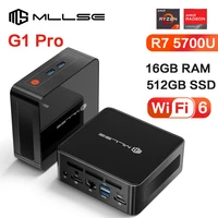 MLLSE G1 Pro Mini PC AMD Ryzen7 5700U DDR4 16GB RAM 512GB SSD WiFi6 BT5.2 Windows 11 Pro Mini Desktop Computer Gaming Work