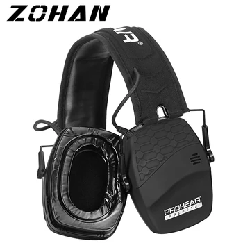 ZOHAN-Protezioni uditive tattiche, Cuffie elettroniche, Cuffie antirumore per amplificazione del suono da caccia, Caschi auricolari antirumore per il tiro