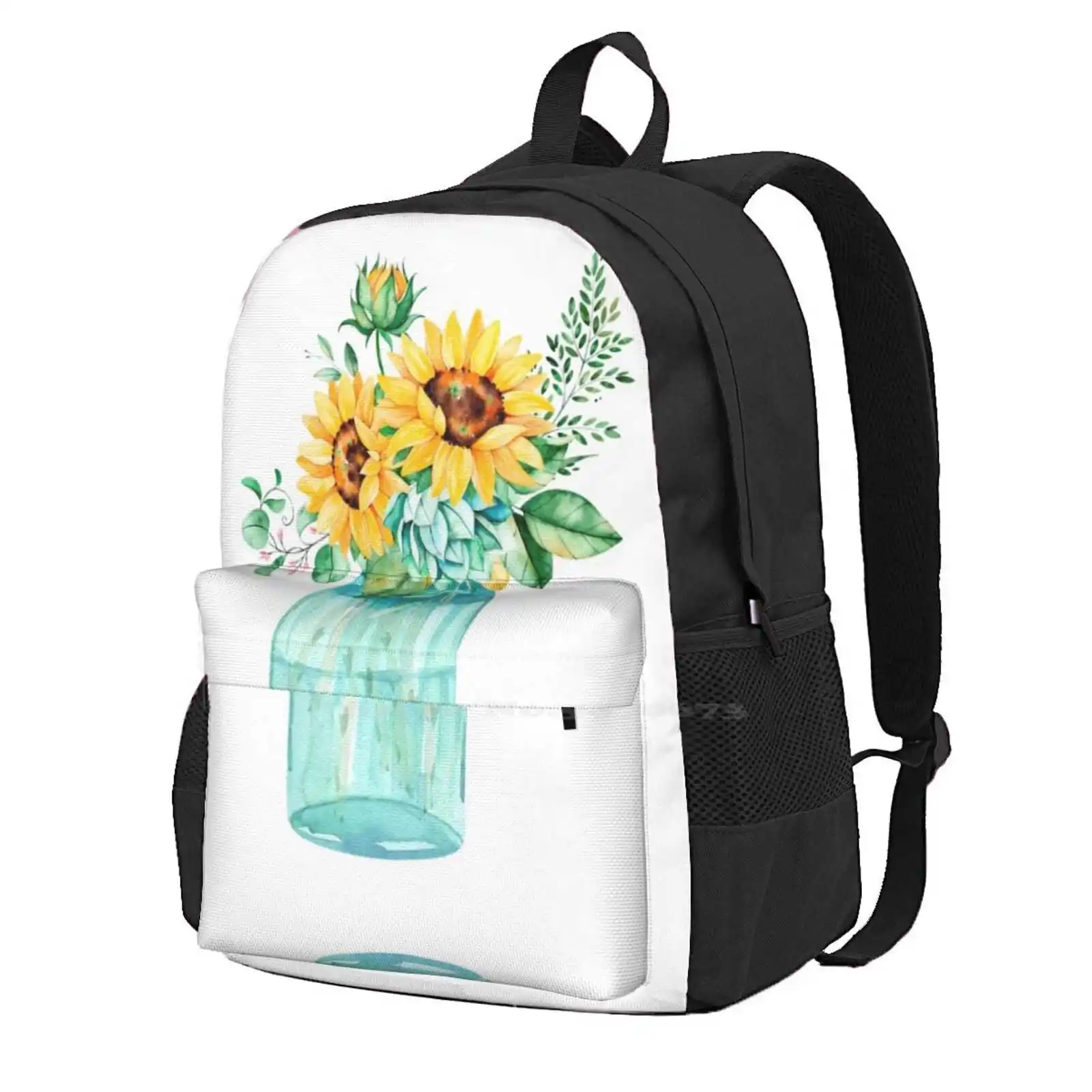 

Sunflowers , Mason Jar , Sunflower Bouquet , Watercolor , Watercolor Sunflowers Hot Sale Backpack Fashion Bags Mason Jar