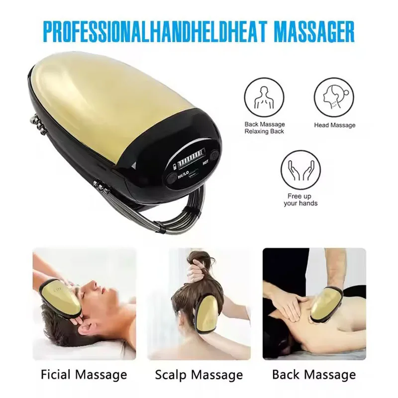 Portable Vibration Barbershop Cordless Handheld Heat Massage USB Charging Body Relax Neck Back Head Face Hair Scalp Massager