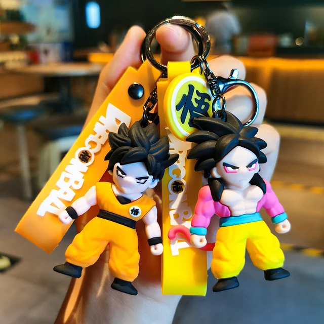 Dragon Ball Z Chaveiro Super Saiyajin Goku Moda Dos Desenhos Animados Anime  Chaveiro Carro Ação PVC Figura Brinquedos Pingente De Silicone NA Caixa De  $246,08