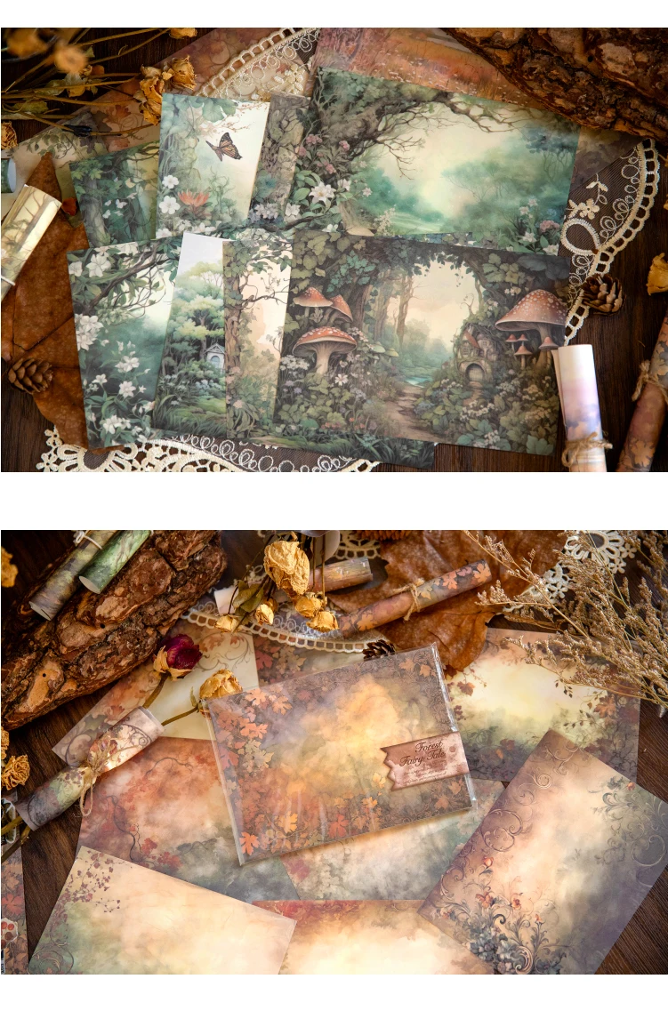 32 teile/paket Wald Landschaft Material Papier Scrapbooking Junk Journal Kreative Schreibwaren DIY Deco Journal Schreibwaren – Detail 3