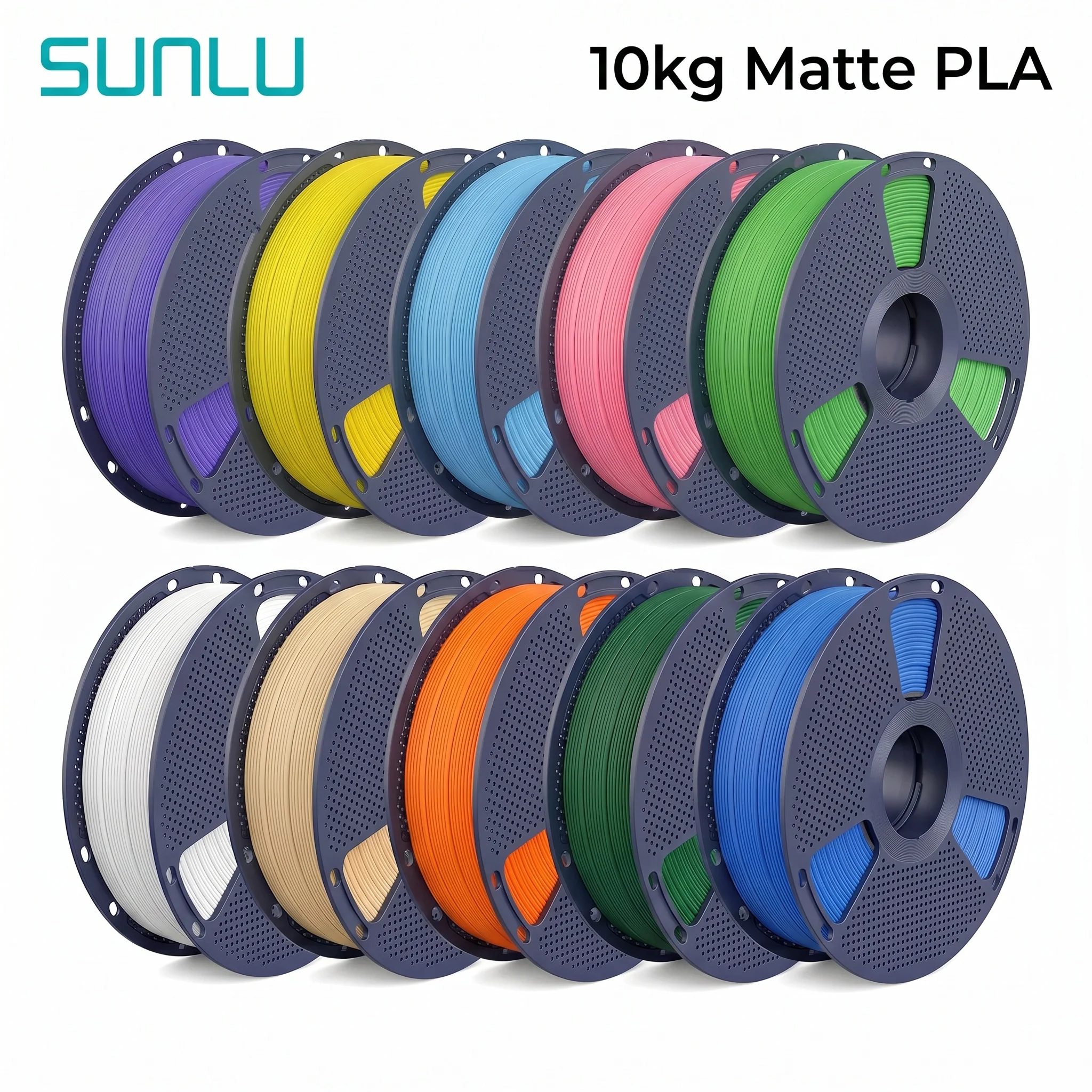 SUNLU Matte PLA filament 10kg 1.75mm 1roll/kg(2.2lbs) For 3D Printers Wrapped neatly Print smoothly