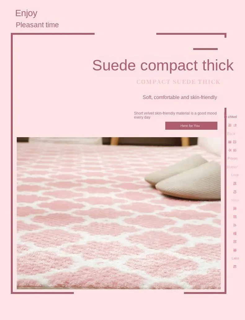 Description Picture 5 of item40*60CM Ins Pineapple Plat Bedroom Living Room Coffee Table Short Pile Carpet Full of Lovely Girl Bed Blanket Household Carpet