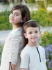 I-Love-Ali 6m-16y Kids Family Matching Outfits Summer Spring Cotton Rib Knit Dresses Girls Boys T-shirt Sweatshirt Top 2pcs Sets 4