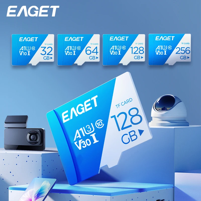 بطاقة ذاكرة SD EAGET سعة 64 جيجابايت TF U3 V30 مصم...