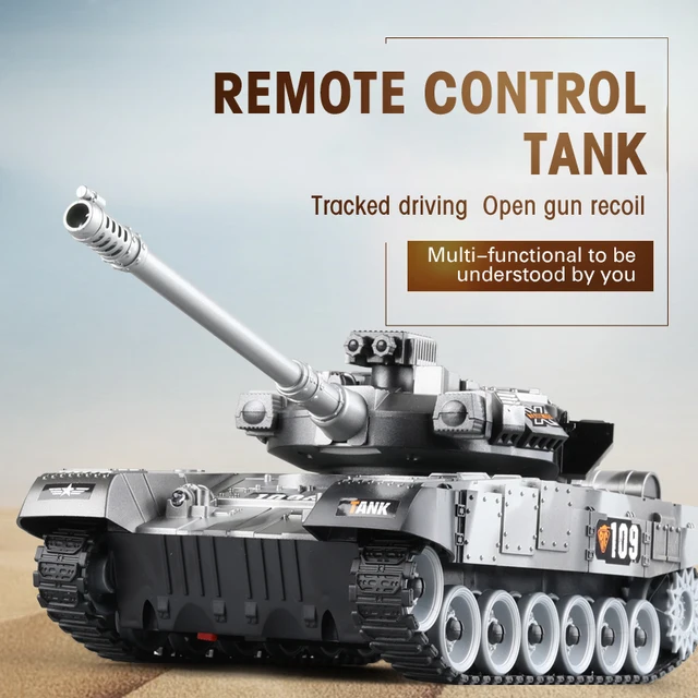 Tank Rc 1/30 Scale 7CH Remote Control Crawler Tank with Light and Music Radio Controlled War RC Tank Safe Toys for Boys Children 4