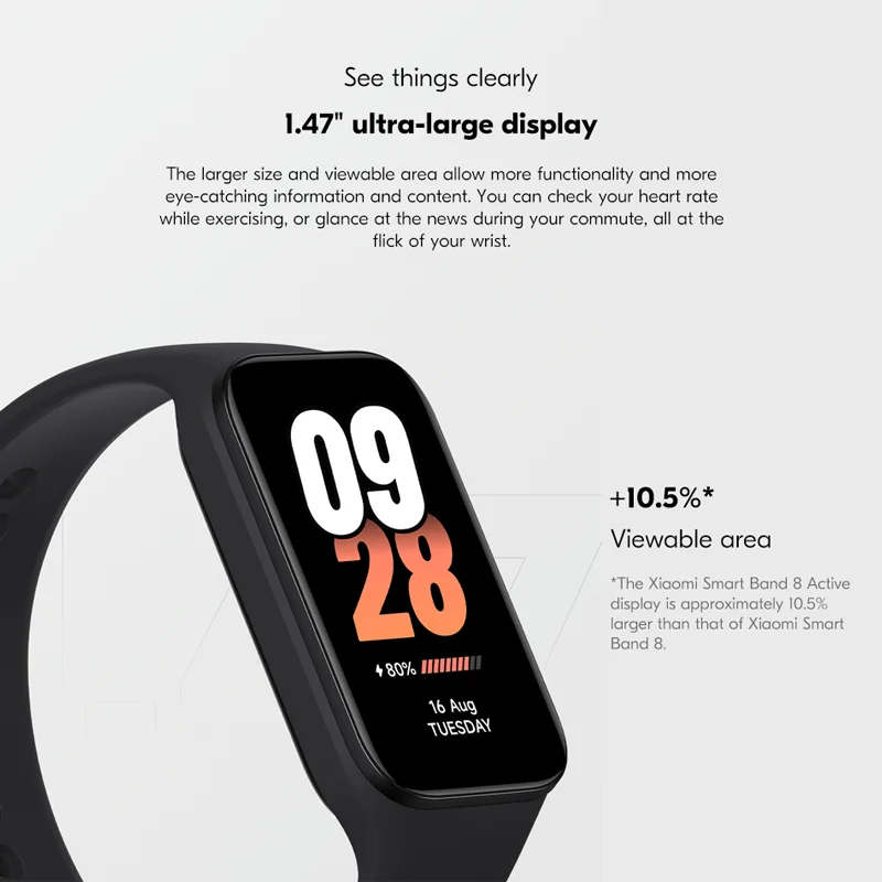 Version mondiale Xiaomi Mi Band 8 Bracelet intelligent actif 1.47