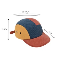 New Custom Logo Color Blocking Corduroy 5 Panel Baseball Caps Outdoor Casual Women Adjustable Trucker Cap Men Retro Peaked Hat 2