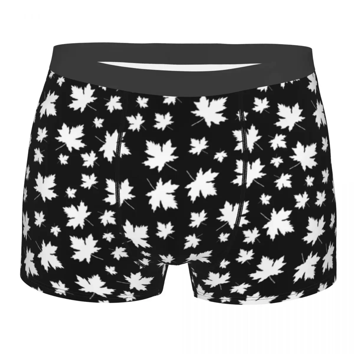 

Men's Maple Leaves Pattern Underwear Leaf Funny Boxer Briefs Shorts Panties Homme Soft Underpants Plus Size