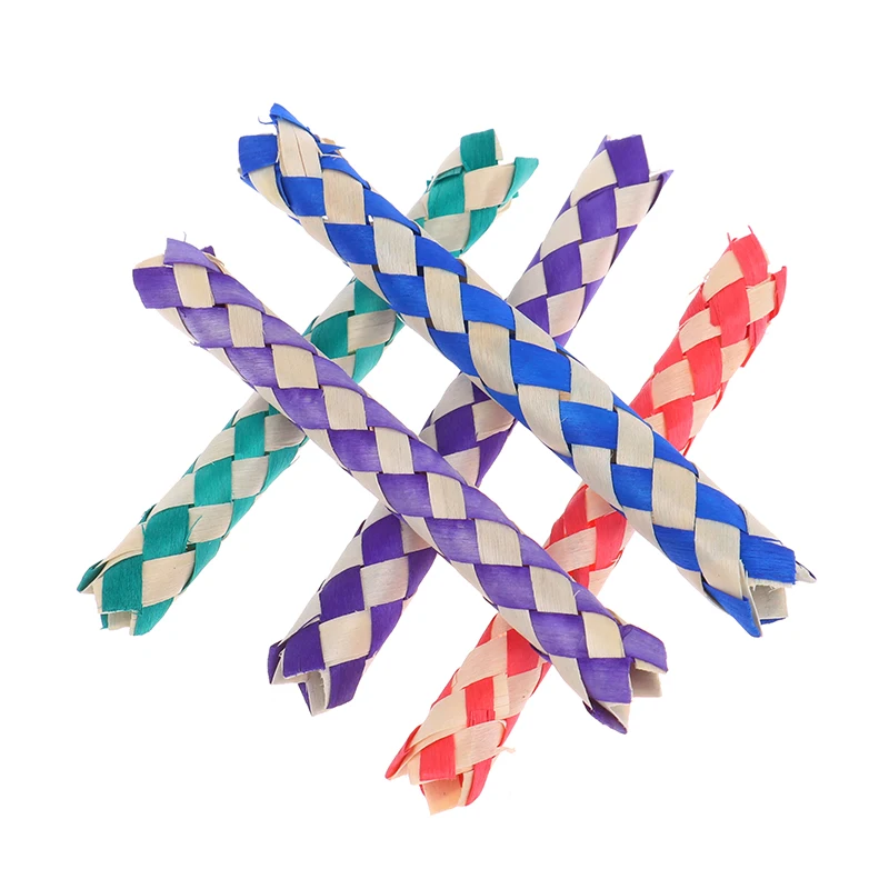 Color tube Creativity DIY Finger Traps Classic Natural Chinese Bamboo Fingers Trap Replacement Toys 5PCS for fidget toys