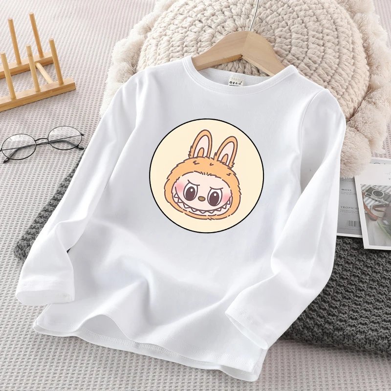 thumbnail image 1 of POP MART Labubu - Camiseta de manga larga para niños, bonito jersey con estampado de dibujos animados, para invierno, informal, cálida, para niños y niñas, regalos de cumpleaños, 1 of 5