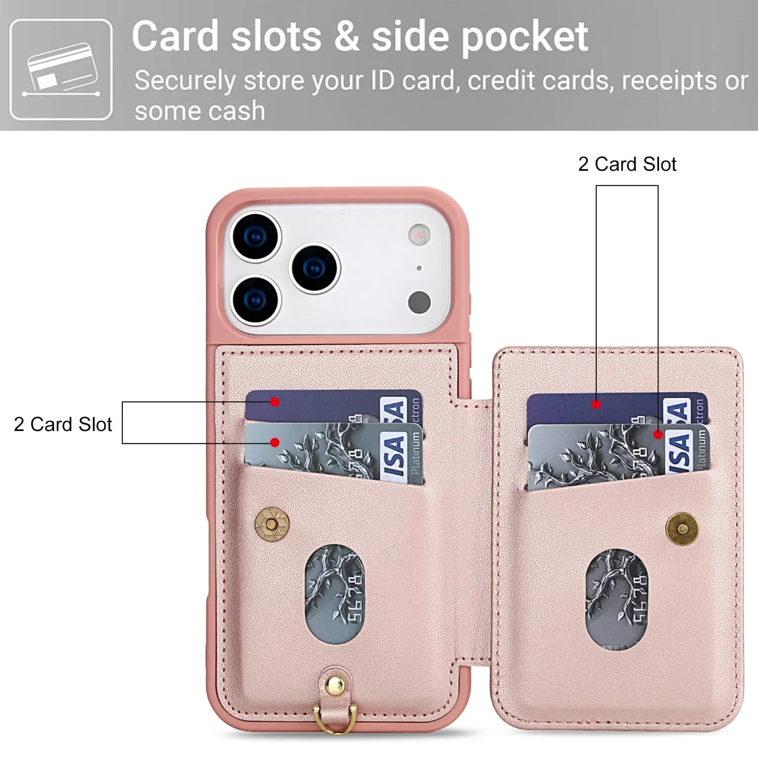 Stylish Flower Design Crossbody Wallet Case with Card Holder & Magnetic Kickstand - Shockproof Protection