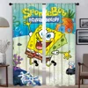 Elegant Room Curtains for Living Room S-SpongeBobS Partition Blackout Curtain Home Interior Curtains 2 Pieces Shades Kitchen 1
