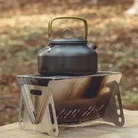 304 Stainless Steel Barbecue Grill Stove Folding Firewood Heater Firepit Outdoor Stove IGT Table Stove Camping Charcoal Stove 4