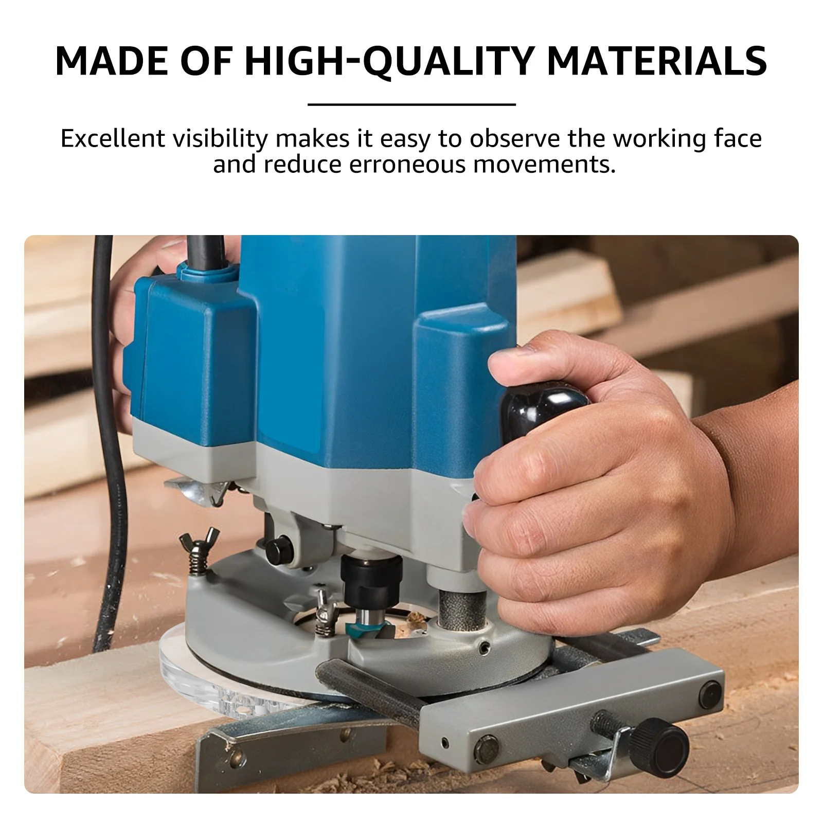 Router Insert Plate 6.5in Clear Acrylic Router Base Plate Woodworking Auxiliary Tool Universal Router Base Plate Kit with Centering Pin and Screw