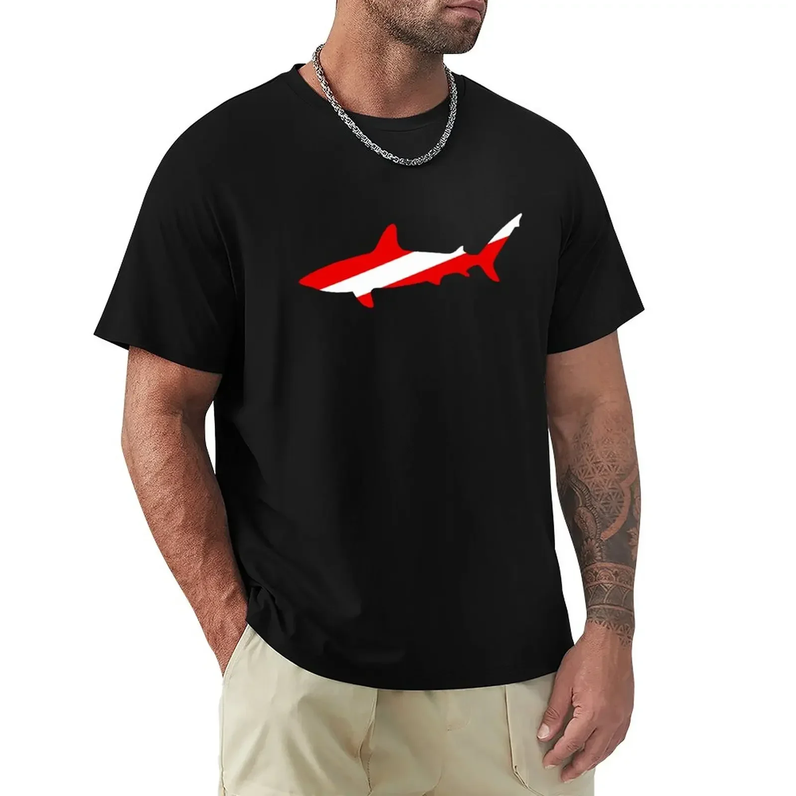 

Shark Silhouette Dive Flag T-Shirt customs funnys fitted t shirts for men tops heavyweights mens white t shirts