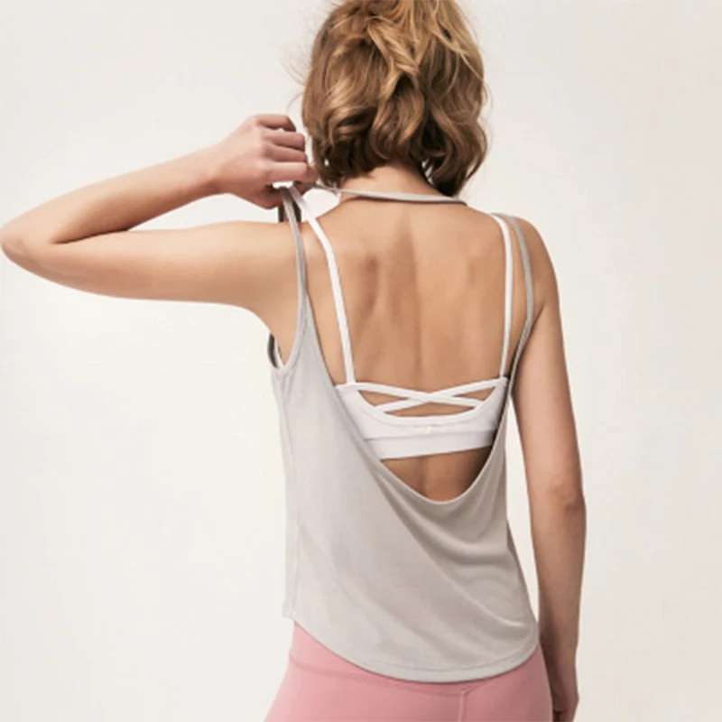 Sleeveless Sports Vest Yoga Crop Top Women Sexy Backless