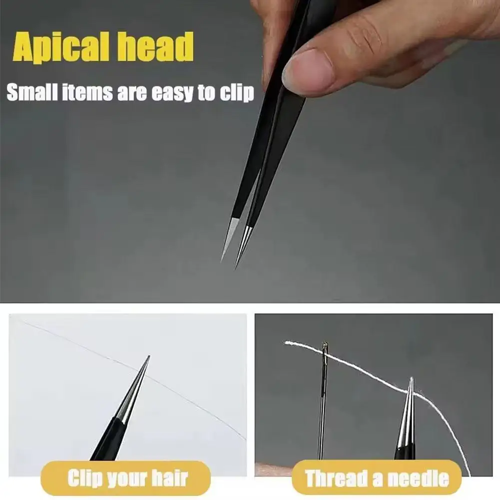 Eyelash Tweezers Nail Art Extension Makeup Tool Eeyelashes Curved Straight Aids Eyebrow False False Stainless Steel I8D0