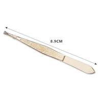 1~10PCS Professional Gold Eyebrow Tweezers Eyelashes Hair Beauty Slanted Stainless Steel Tweezer Makeup Tool for Face Hair 2