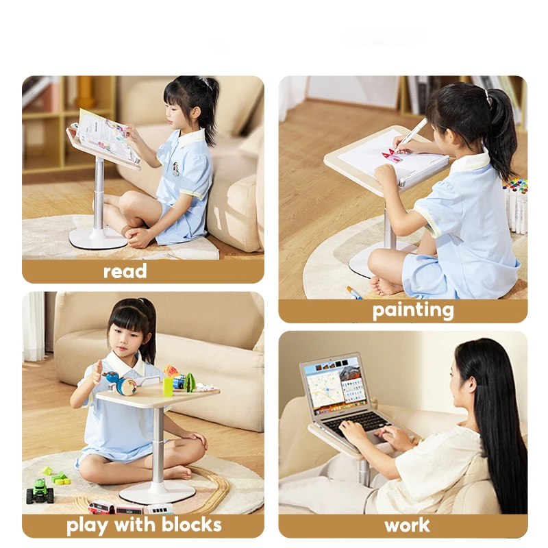 Bookshelf Children's Reading Picture Book Solid Wood Desktop Bed Floor Tablet Bracket Can Lift Baby Telescopic Wooden Book Clip 5