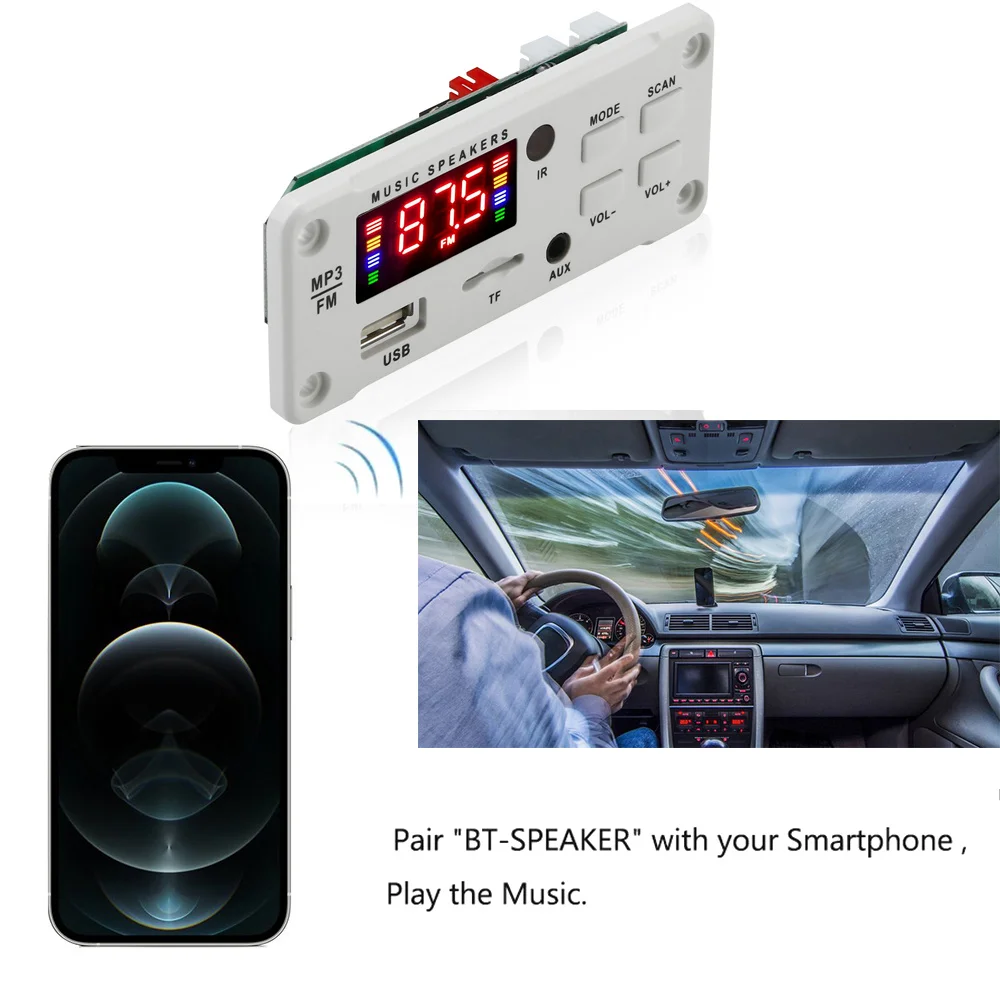 High-Power Bluetooth Audio Module with MP3 Player & Radio