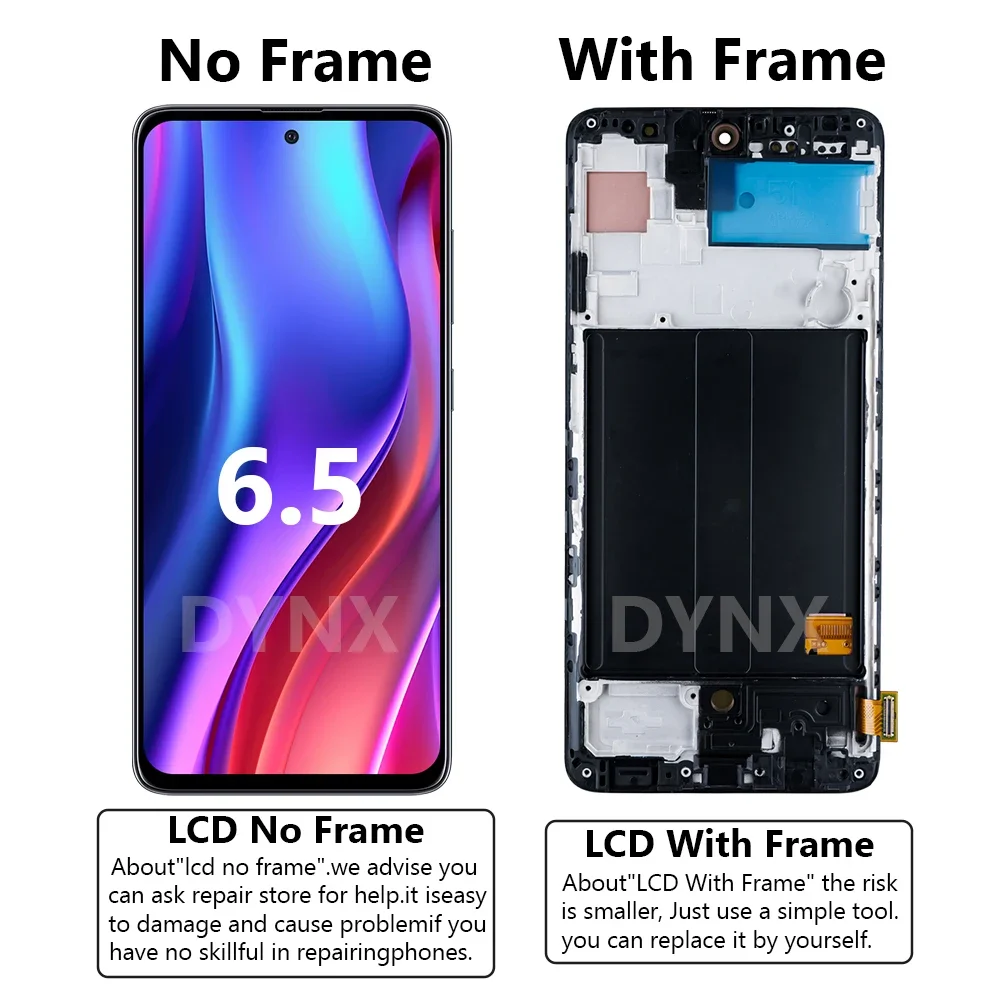 삼성 갤럭시 A51 SM-A515 LCD 디스플레이 터치 스크린, 프레임 디지타이저 어셈블리, AAA + 6.4 인치 OLED 디스플레이