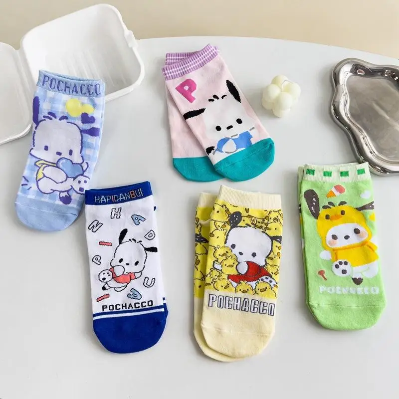 

Kawaii Sanrio Pochacco Socks Cartoon Lovable Versatile Fashion Boat Socks Cotton Birthday Gifts Girlfriend Gifts Toys For Girls