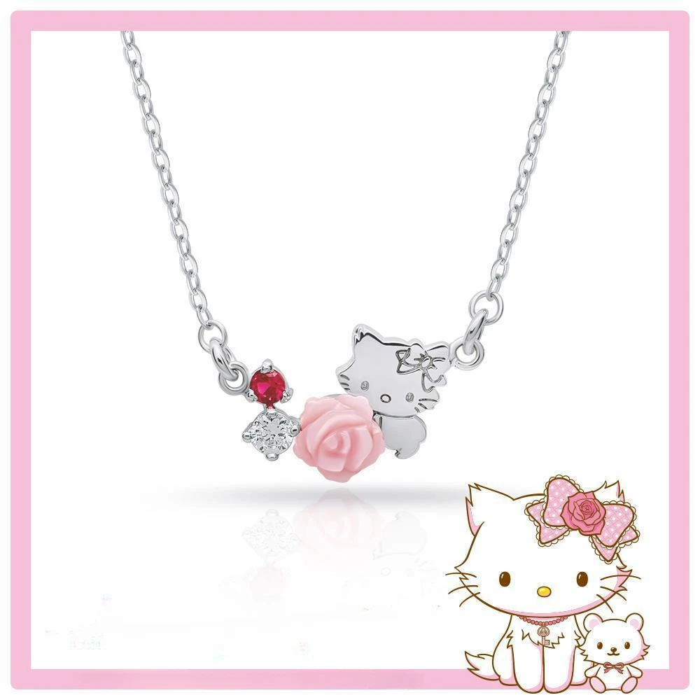 Sanrio Hello Kitty Necklace Cute Melody Cartoon Diamond Bracelet Ring Couple Jewelry Girl Birthday Holiday Gift